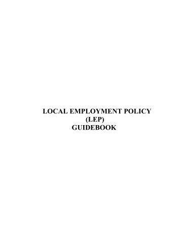 Local Employment Policy Handbook - ICASS