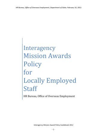 Mission Awards Policy Guidebook 2012 - ICASS
