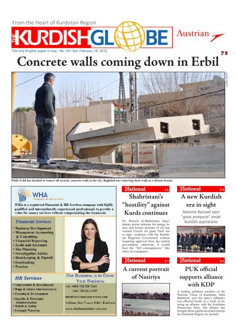 Concrete walls coming down in Erbil - Kurdish Globe