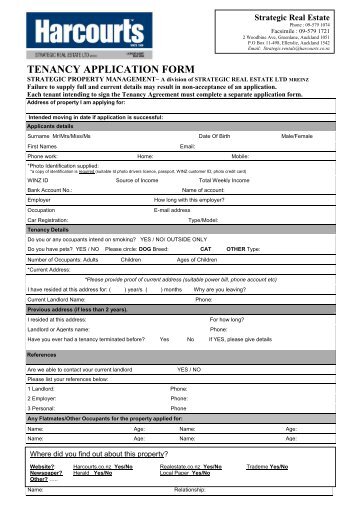 Tenancy Agreement Form - Star Realty Howick