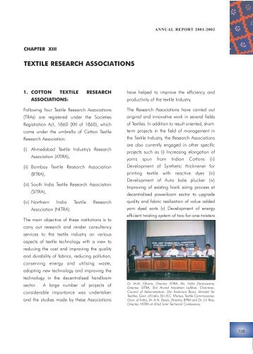 TEXTILE RESEARCH ASSOCIATIONS - Ministry of Textiles