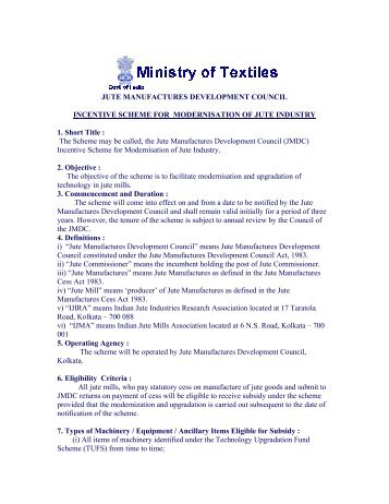 Jute Manufactures Development Council - Ministry of Textiles