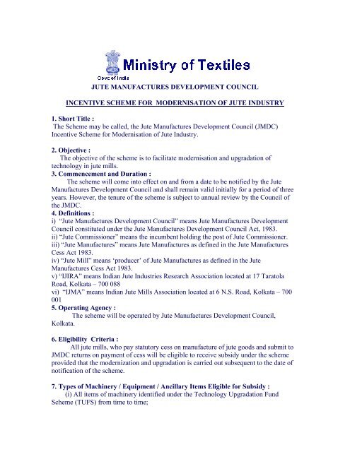 Jute Manufactures Development Council - Ministry of Textiles