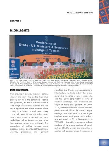 HIGHLIGHTS - Ministry of Textiles