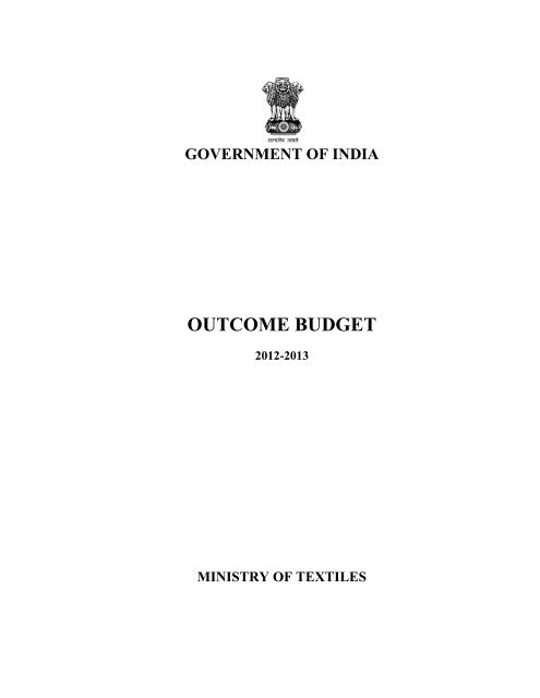 Outcome Budget Ministry Of Textiles