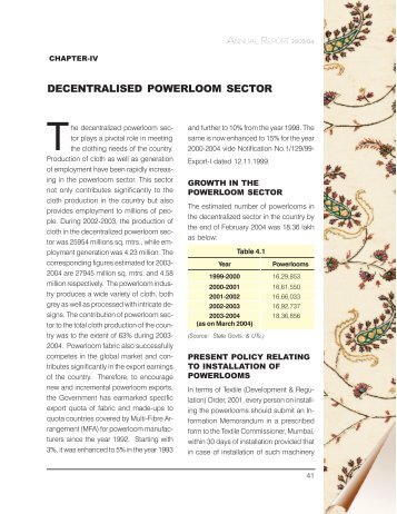 4. Decentralised Powerlooms Sector - Ministry of Textiles