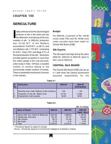 8. Sericulture - Ministry of Textiles