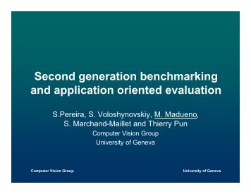 Second generation benchmarking and application oriented ... - CVML