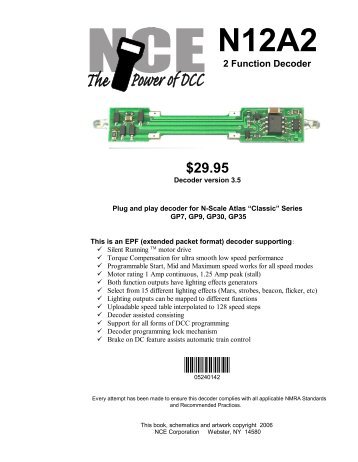 N12A2 2 Function Decoder $29.95 - NCE