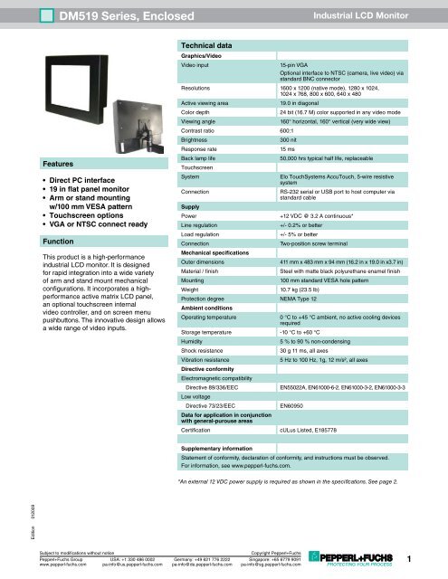 Datasheet - Pepperl+Fuchs