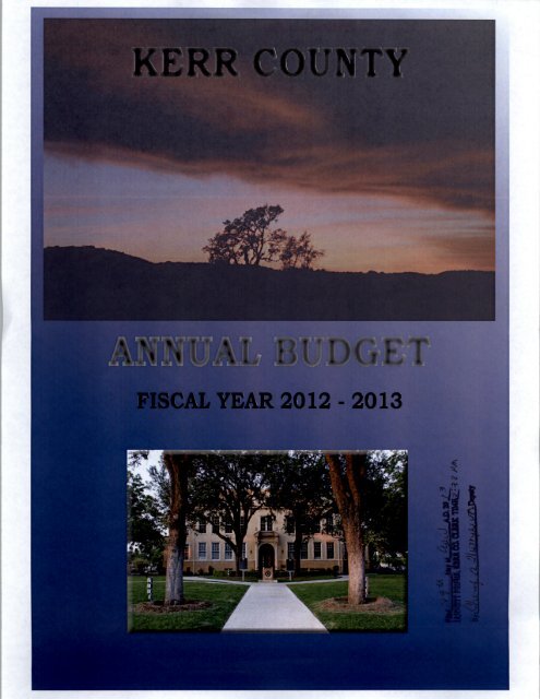 Adopted Budget FY 2012-2013 - Kerr County