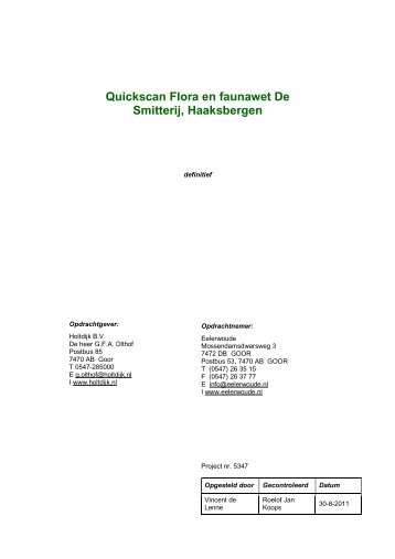 Bijlage 4 Quickscan Flora en fauna - Ruimtelijkeplannen.nl