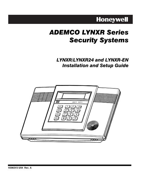 ADEMCO LYNXR Series Security Systems - Patriot Alarm Systems ...