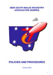 NSWRA Policies and Procedures - NSW Rocketry Association