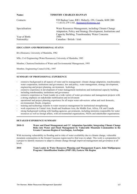 Curriculum Vitae - EcoSocial Solutions