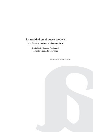 31/2003 La sanidad en el nuevo modelo de financiaciÃ³n autonÃ³mica