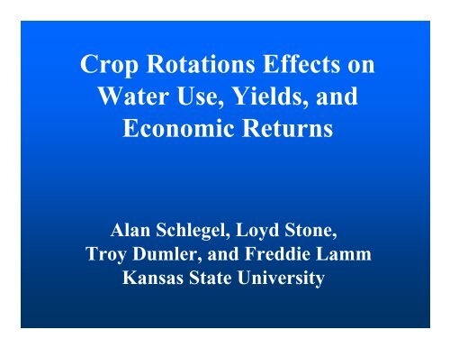 GMD #1 Crop Rotations - Kansas Water Office