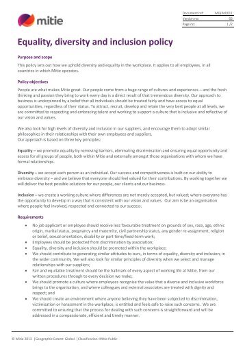 promoting inclusion equality and diversity with The equality & diversity inclusion policy outlines the responsibility for promoting inclusive environments, which are free from discrimination for our national and. promoting inclusion equality and diversity with The equality & diversity inclusion policy outlines the responsibility for promoting inclusive environments, which are free from discrimination for our national and.