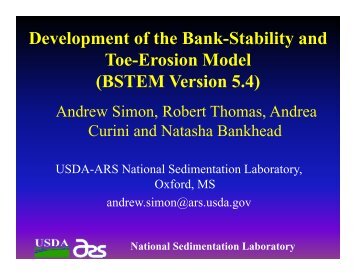 Development of the Bank-Stability and Toe-Erosion Model (BSTEM ...