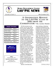 LAS*PIC Newsletter Volume 6 Issue 3 - Mid-Summer 2011