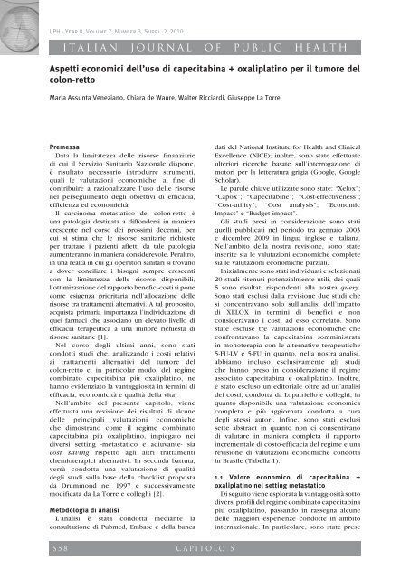 ITALIAN JOURNAL OF PUBLIC HEALTH Aspetti economici ... - Ijph.it