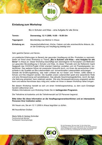 Einladung zum Workshop - Berufskolleg Lise Meitner