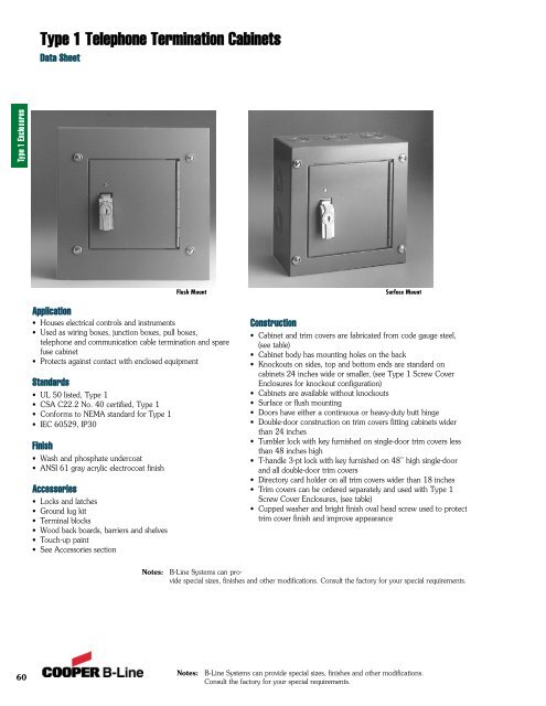 Type 1 Telephone Termination Cabinets Tika Energy Management