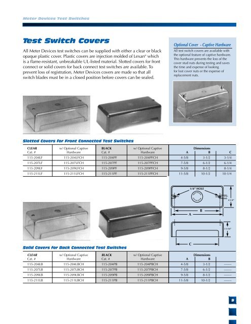 TEST SWITCHES TEST SWITCHES - Brooks Utility