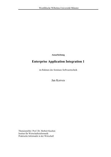 Enterprise Application Integration 1 - Institut für Wirtschaftsinformatik ...