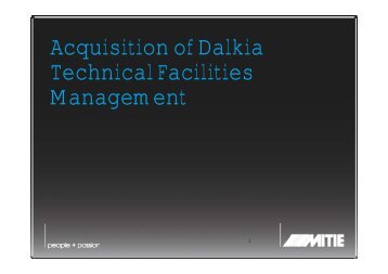 Acquisition of Dalkia Technical Facilities Management - Mitie