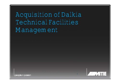 Acquisition of Dalkia Technical Facilities Management - Mitie