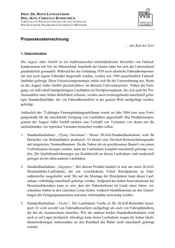 Prozesskostenrechnung - Westfälische Wilhelms-Universität Münster