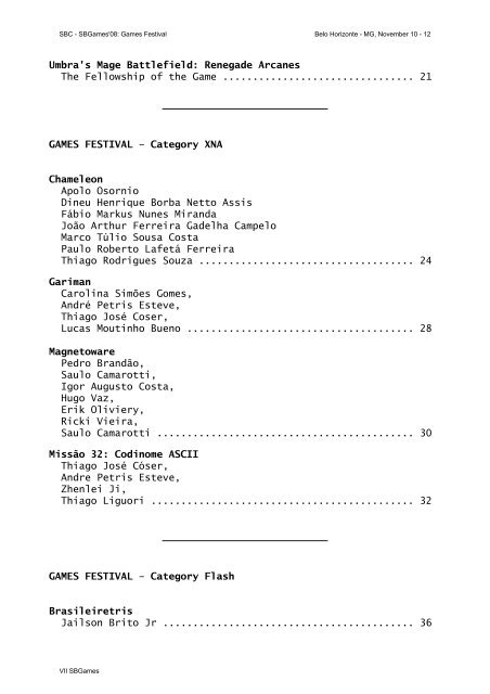 Festival SBGames 2008 - PUC Minas