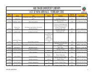 abu dhabi university library list of new arrivals - february 2013