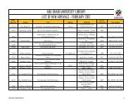 abu dhabi university library list of new arrivals - february 2012