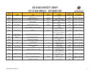abu dhabi university library list of new arrivals - september 2013