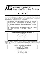 RFP No: 3679 - Mississippi Department of Information Technology ...