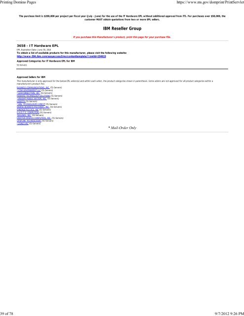 Approved Manufacturer EPL Websites - Mississippi Department of ...