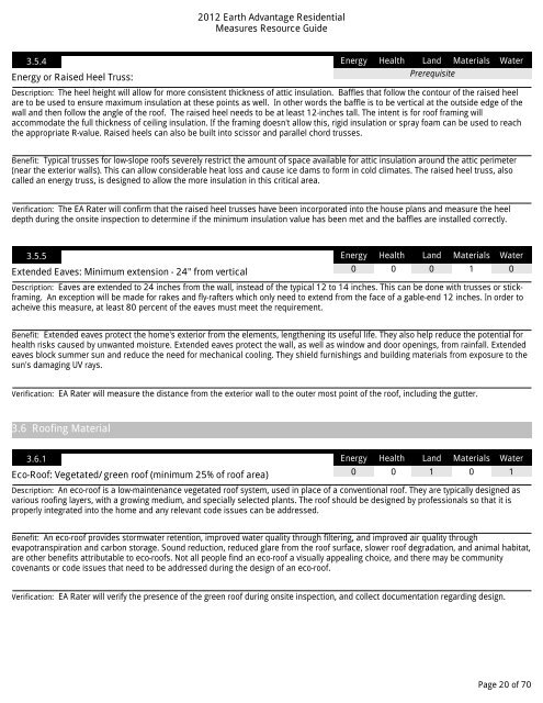 EA New Homes Measures Guide - Earth Advantage