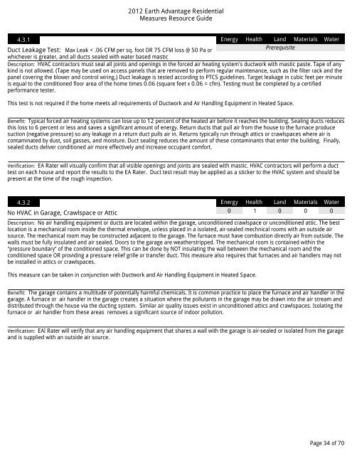 EA New Homes Measures Guide - Earth Advantage