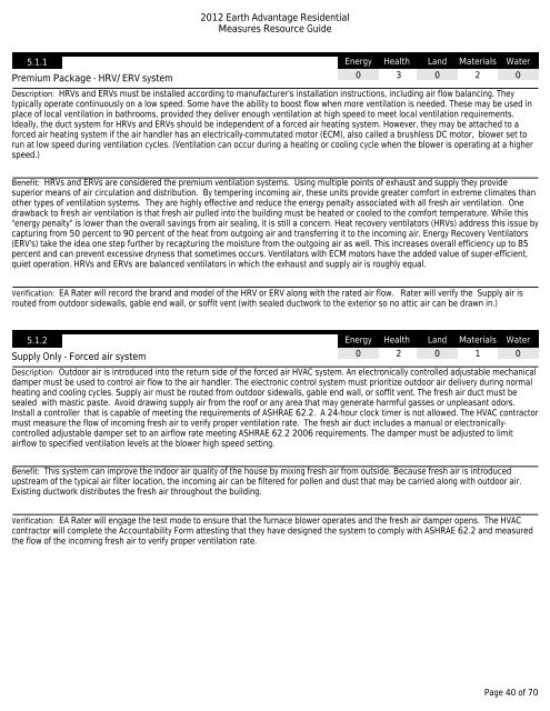 EA New Homes Measures Guide - Earth Advantage