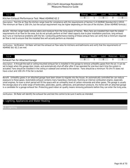 EA New Homes Measures Guide - Earth Advantage