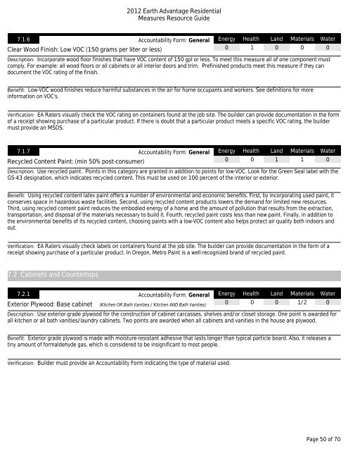 EA New Homes Measures Guide - Earth Advantage