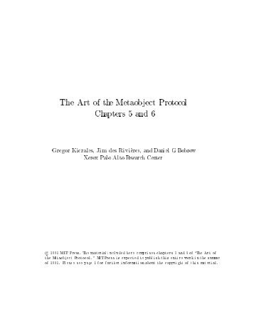 The Art of the Metaobject Protocol Chapters 5 and 6