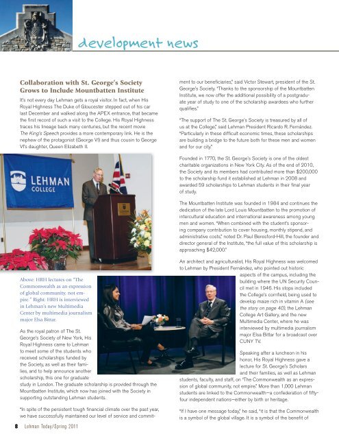 Spring 2011 Issue - Lehman College