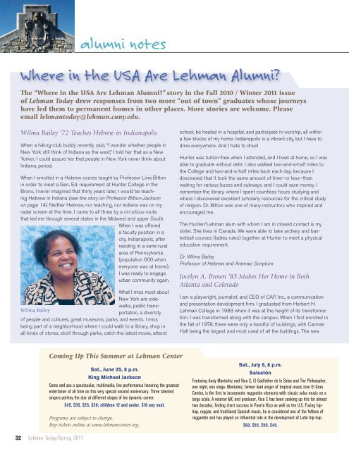 Spring 2011 Issue - Lehman College