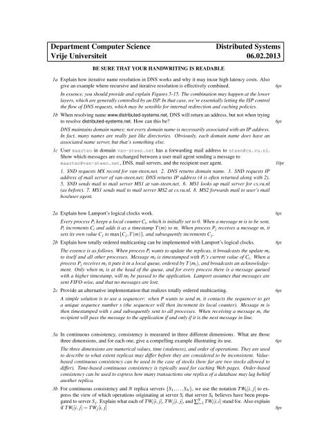 Department Computer Science Distributed Systems Vrije Universiteit ...
