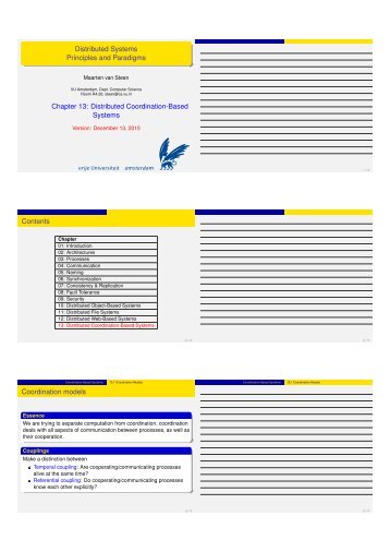 Distributed Coordination-Based Systems Contents Coordination ...