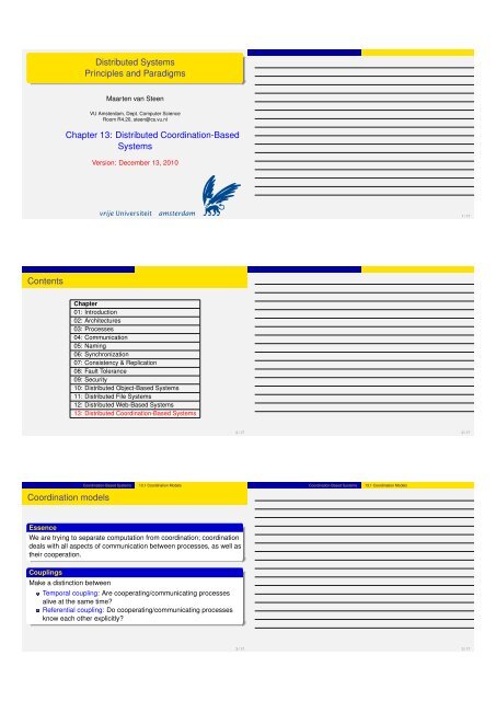 Distributed Coordination-Based Systems Contents Coordination ...