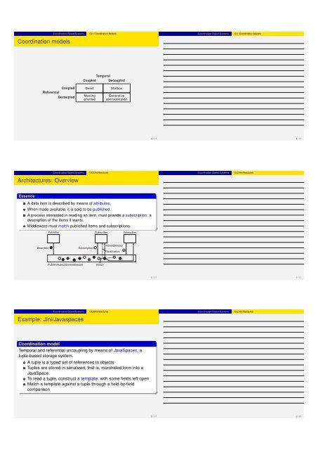 Distributed Coordination-Based Systems Contents Coordination ...